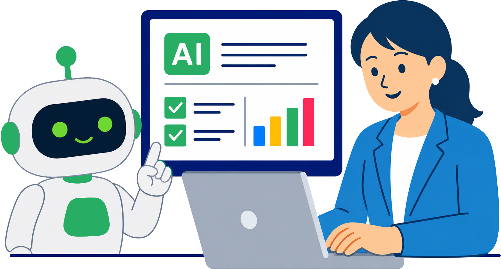 AIと実務システムを利用する担当者