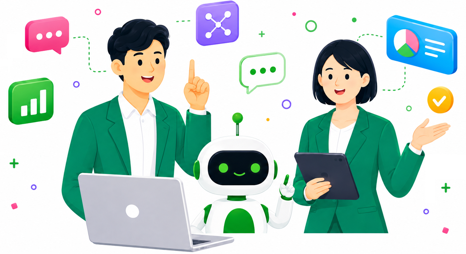 AIとDXを活用するビジネスチーム
